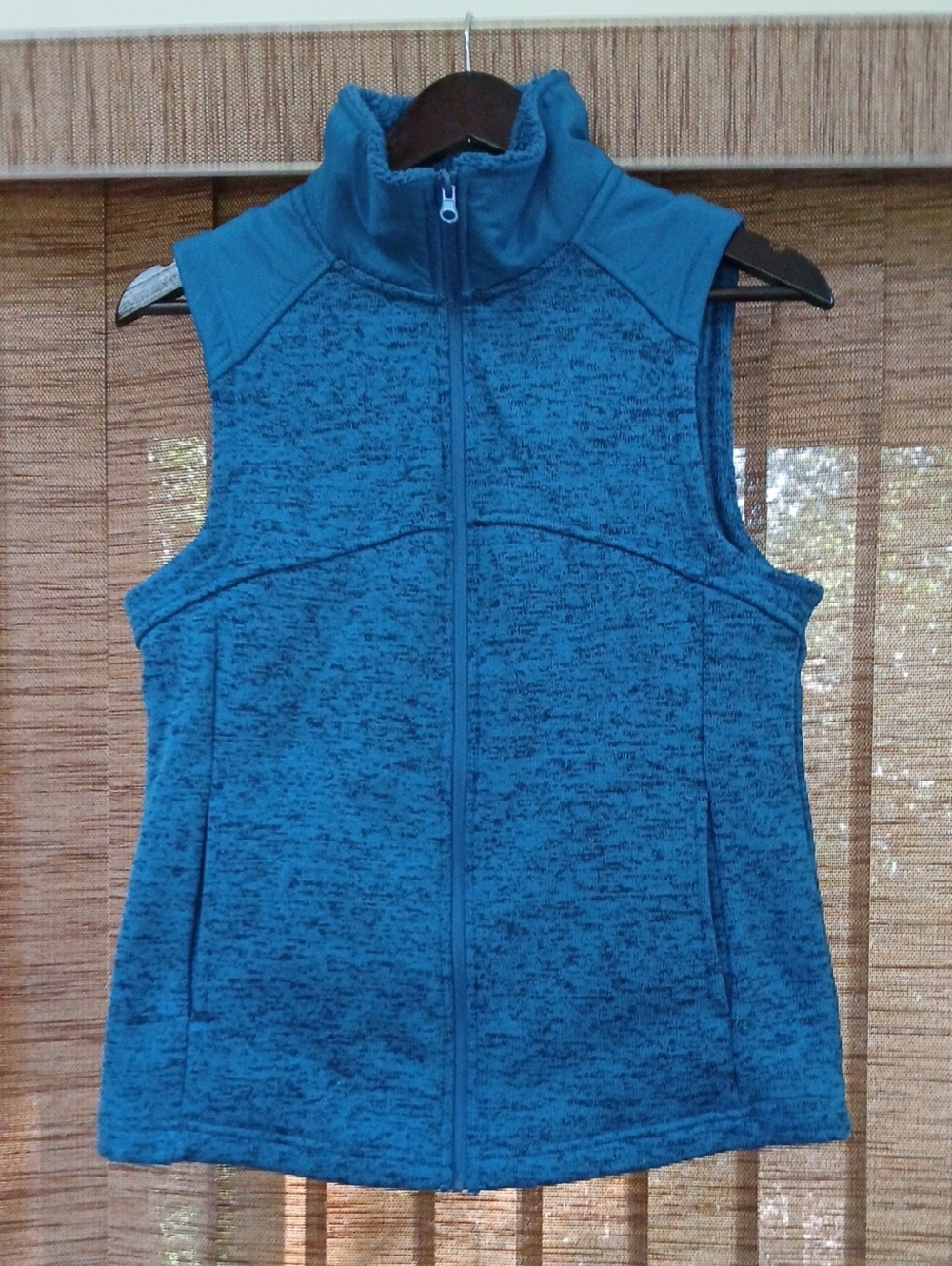 Faded Glory Teal Blue Fleece Zip-Up Vest